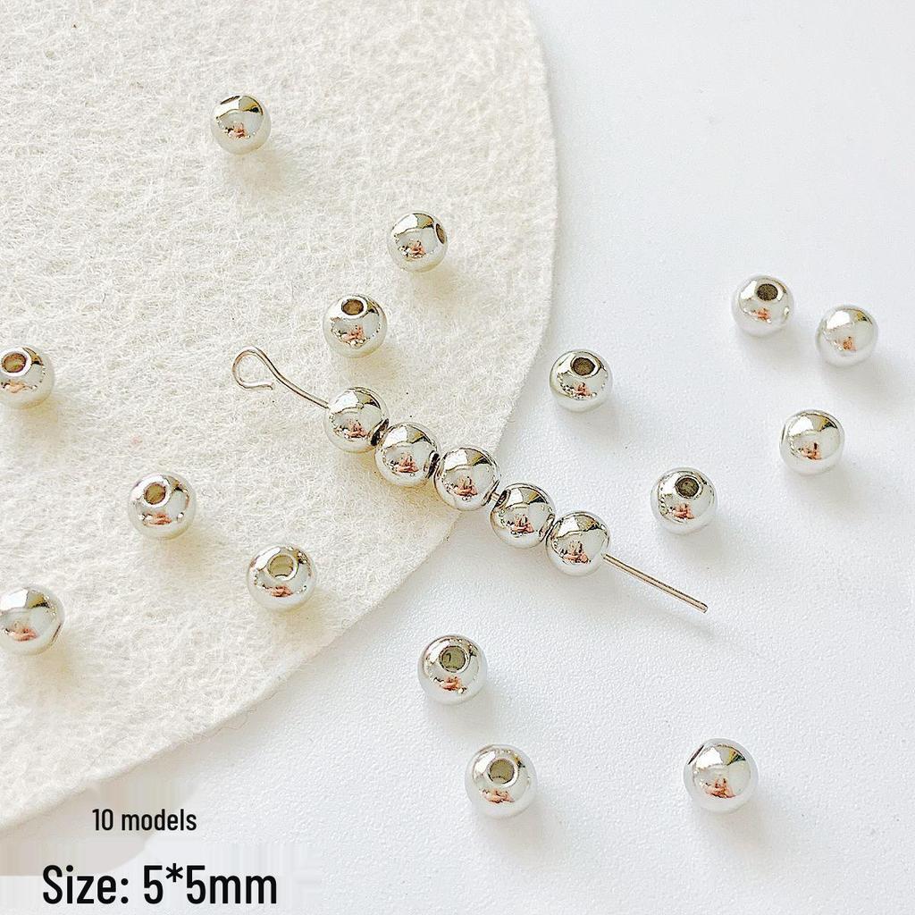 20 Acrylic Silver Square-Round Spacer Beads for DIY Beading and Accessories