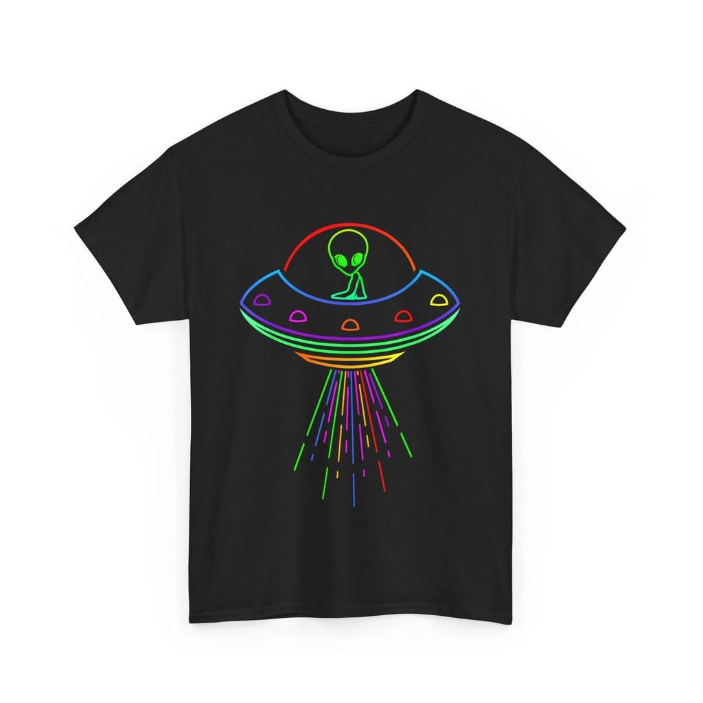 Space Alien UFO Neon Lights Rave Alien Lovers T shirt MM T shirt