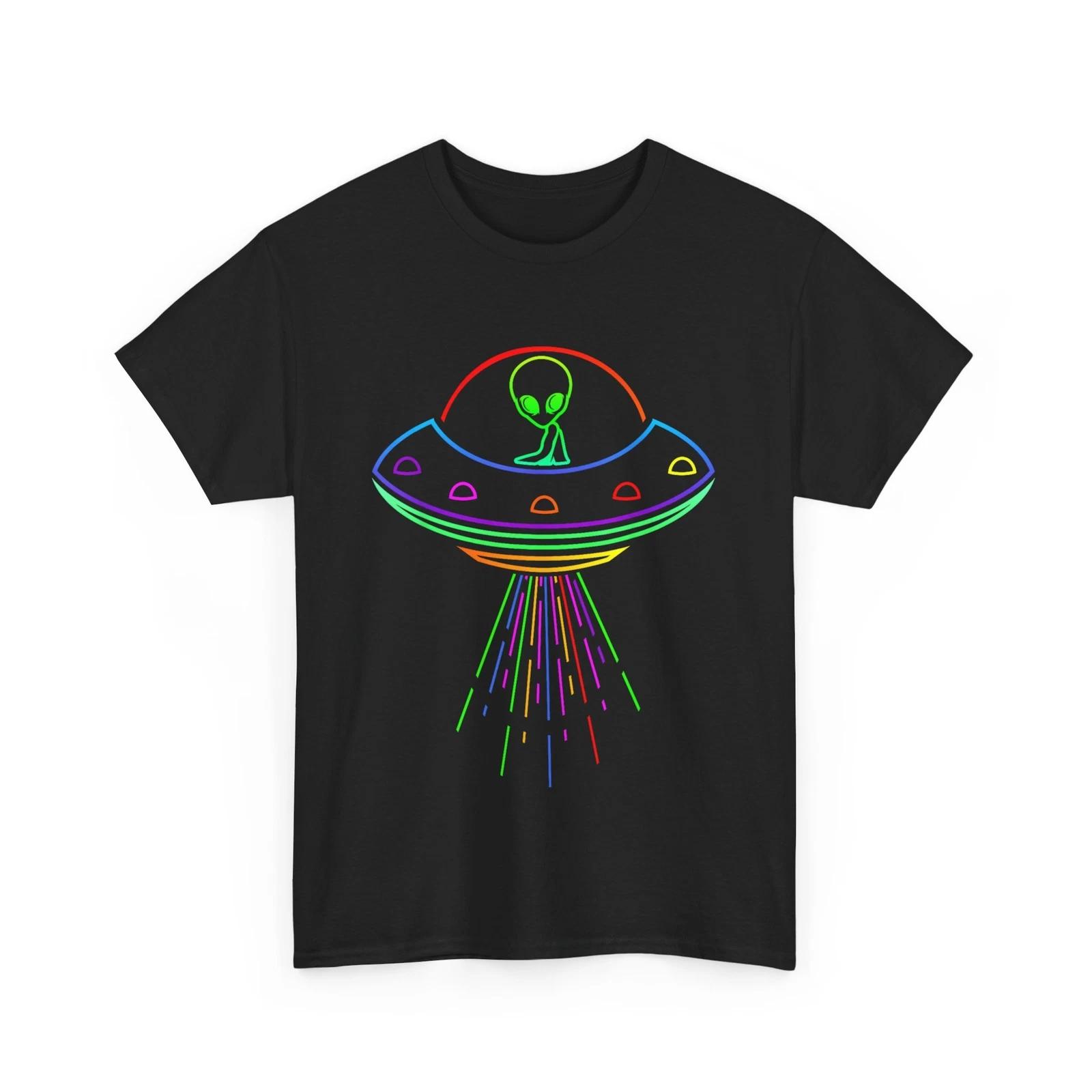 Space Alien UFO Neon Lights Rave Alien Lovers T shirt MM T shirt 3XL