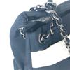 CHANEL 2.55 metal fittings Double Chain Shoulder Bag Nylon canvas Black/White