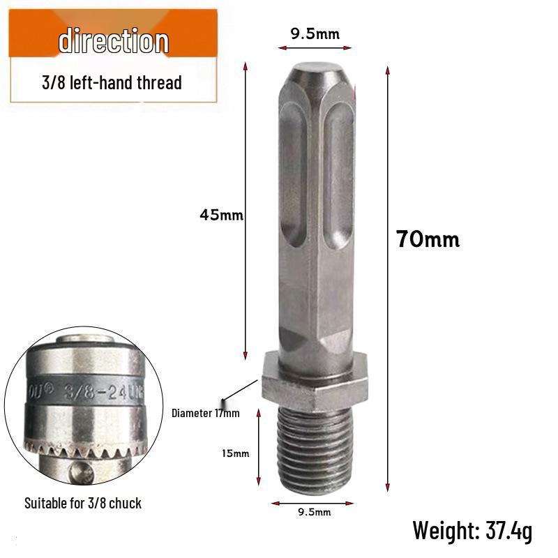 Electric Drill Chuck Adapter for Pneumatic Hammer: Square, Round, Hex Handles