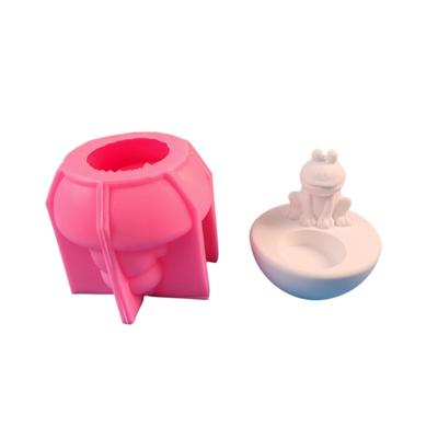 Animal Candlesticks Silicone Molds Frog Candle Holder Resins Molds DIY Gypsum Castings Mould for Table Decorations