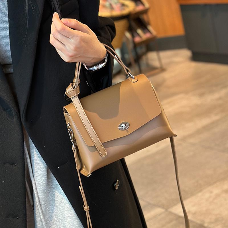 Winter 2024 Genuine Leather Crossbody Bag - Versatile Cowhide Shoulder Handbag for Fashionable Commutes