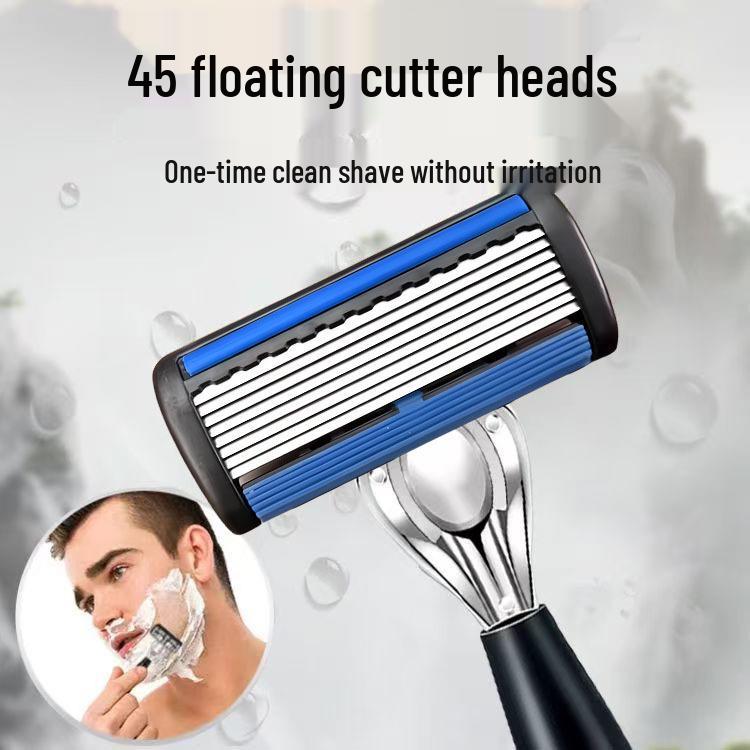 Men's Eight-Blade Old-Fashioned Shaving Razor with National Style Handle