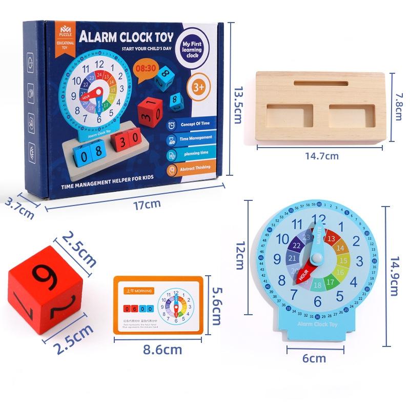 

Children Montessori Clock Educational Toy Hour Minute Second Cognition Matching Puzzle Toys Kids Early Preschool Teaching