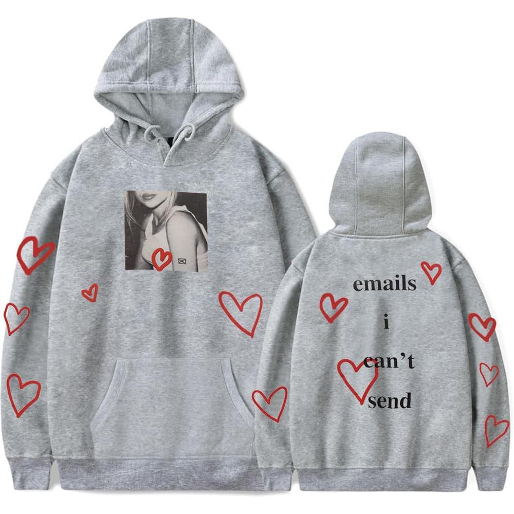Sabrina Carpenter Heart Sweatshirts Emails I Can't Send Merch Hoodies Women Men Casual Long Sleeve Loose Classic Simple