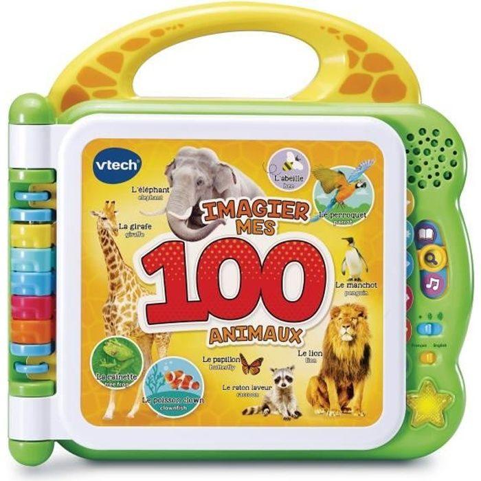 Joom Vtech Puro - Mi Imaginerio Bilingüe - 100 Animales - Libro Interactivo Bilingüe - Para Niño - Pila - Multicolor