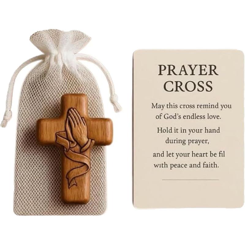 Handcrafted Pocket Cross Prayer Gift Faith Ornament Inspirational Faith Symbol for Daily Carry, Patriotic Christian Gift
