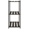 Storage Rack with 3 Shelves Black 80x38x90 cm Solid Pine Wood