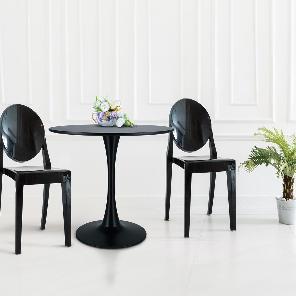 Modern Black Round Table For Living Room, Dining Room, Kitchen