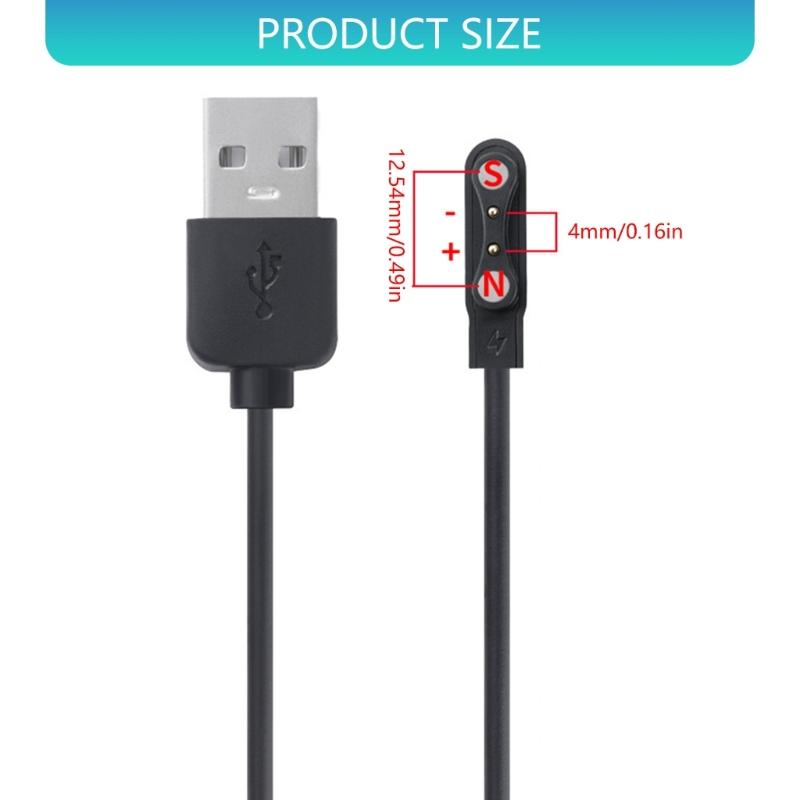 Portable Watch Charging Adapter Cord 2pin 4.0mm Space Smartwatch Magnetic Charging Cable with Protections For RS4 LS12
