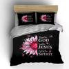 Faith-Inspired Floral Design Set Kid'S And Adults' Bedroom Decor, Exquisite Three-Piece Bedding Set Gift