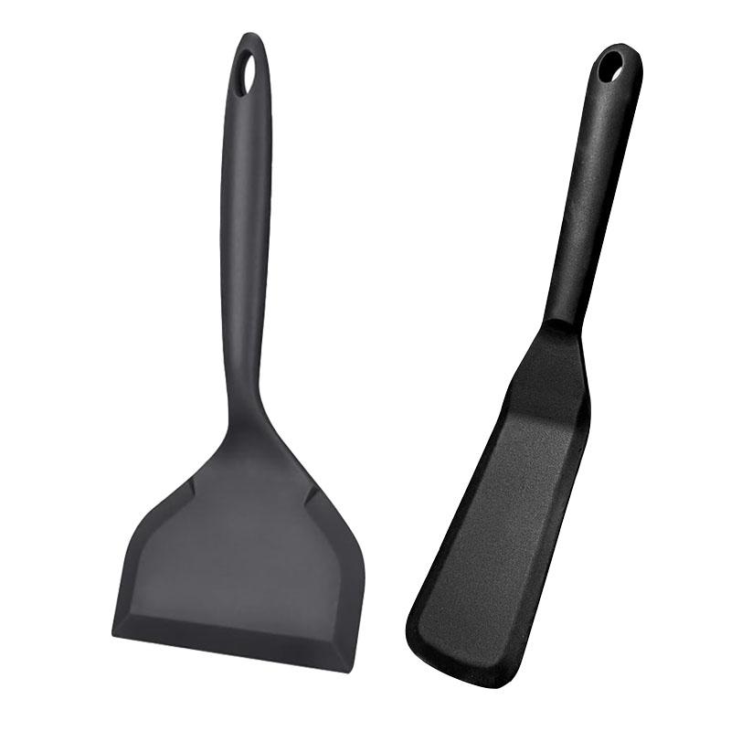 

2pcs Silicone Spatula Turner Heat Resistant Non-Stick Pancake Spatula Wide and Thin Pancakes Spatula Turner for Eggs Fish Pizza