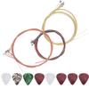 3 Set Acoustic Guitar Strings Steel Replacement 8Pcs Celluloid Picks for Performers Zxs0002