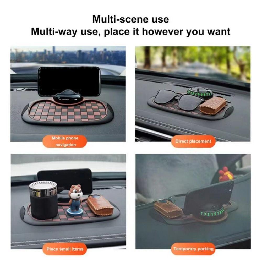 Parking Number Plate Car Anti Slip Mat Multifunctional Anti-Shake Phone Holder Mat Universal