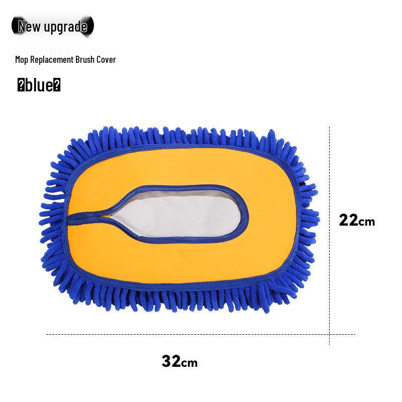 Retractable Car Wash Mop with Three-Section Rod & Chenille Brush - Curved Handle Waxing Tool Set
