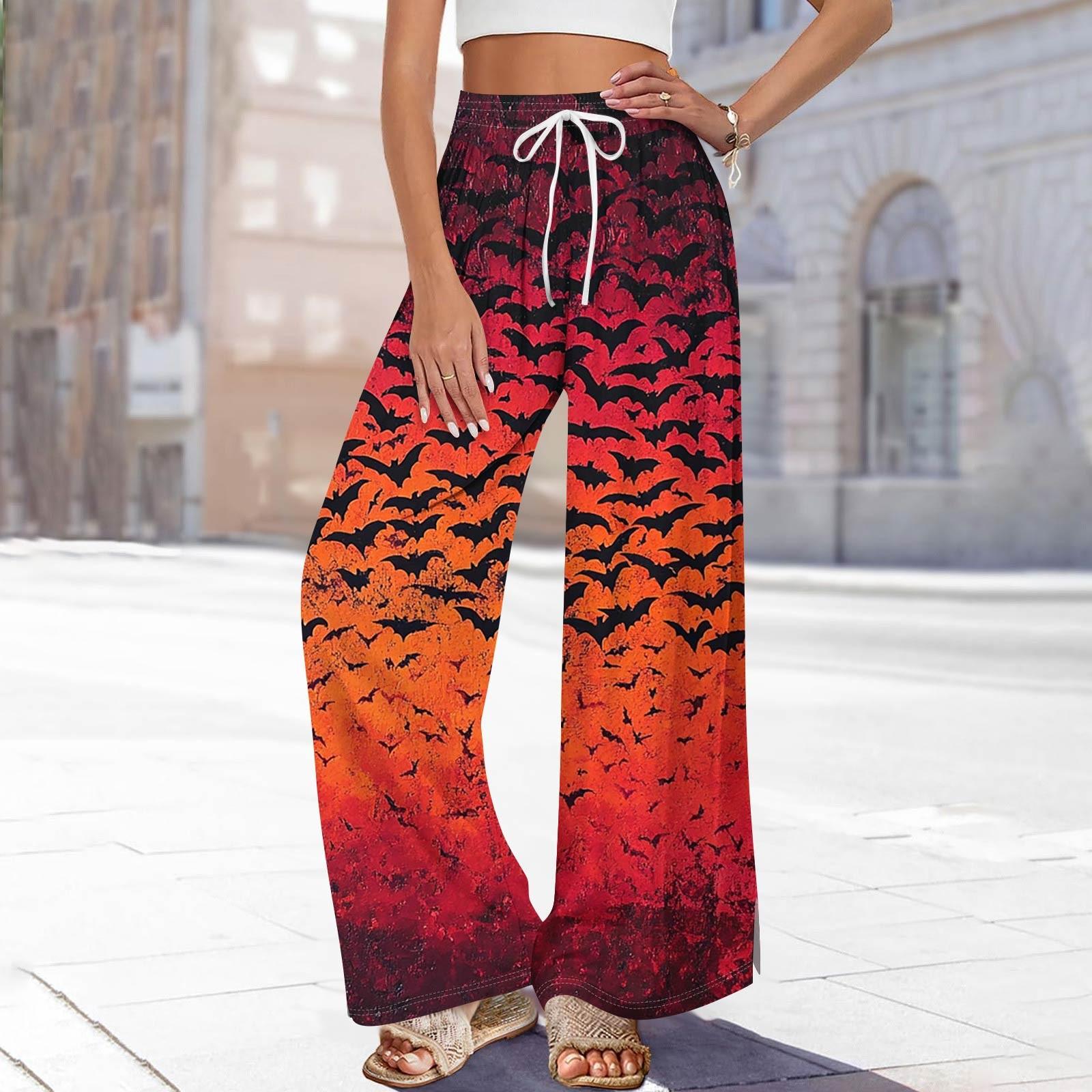 

Женские брюки с принтом и широкими штанинами, с карманами, с высокой талией, на кулиске, свободные, повседневные XXL