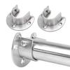 2pcs Closet Rod Holder Socket Flange Rod Holder U Shape Closet Rod Bracket Black 25mm Wardrobe Rail End Supports Curtain Rail Holder