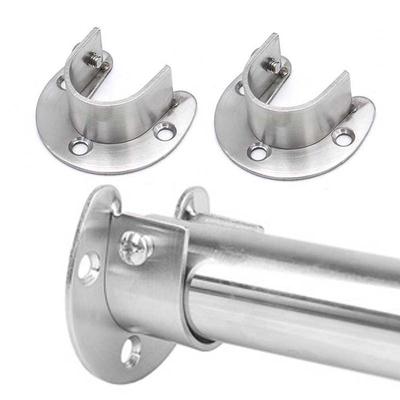 2ks Držiak šatníkovej tyče Pätka Príruba Držiak tyče Tvar U Držiak šatníkovej tyče Čierny 25mm Koncové podpery šatníkovej tyče Držiak závesovej tyče