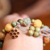 Charm Jewelry Tibetan Buddha Bracelet Natural Resin Lotus Charm Bodhi Lotus Bracelet Tassel Lucky Wooden Beads Bracelet