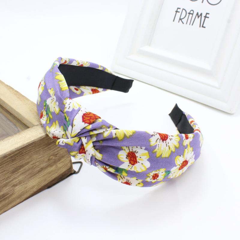 Chic Floral Printed Headband for Women Polka Dot Hairband Fashion Hair Accessory for Girls Daily Use