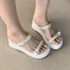 Chain Wedges Slippers Beach Women Shoes Platform Flip Flops New Summer Sandals Casual Mid Heels Shoes Pumps Mujer Slides