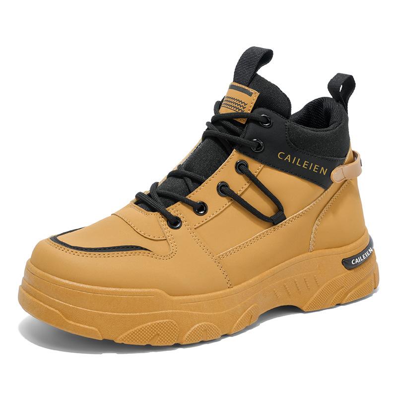 Autumn Men's Shoes New High-top Martin Boots Men's Trend Versatile Construction Site Work Tooling Shoes Non-slip Casual Short Boots