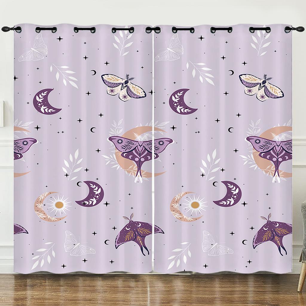 Curtain Butterfly Specimen Illustration Sunshade 3D Digital Printing Blackout Curtain Non-Punching Bedroom
