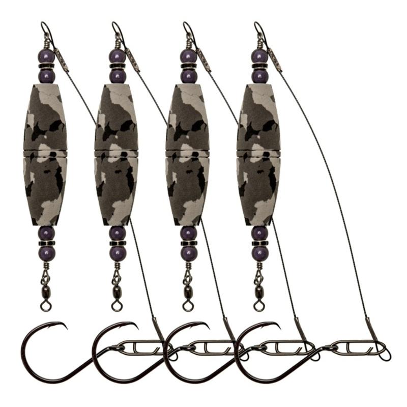 4Pcs High Buoyancy Catfishes Rattling Line Float Catfishes Float Rigs with Hook Fishing Bobbers EVA Foams Peg Float