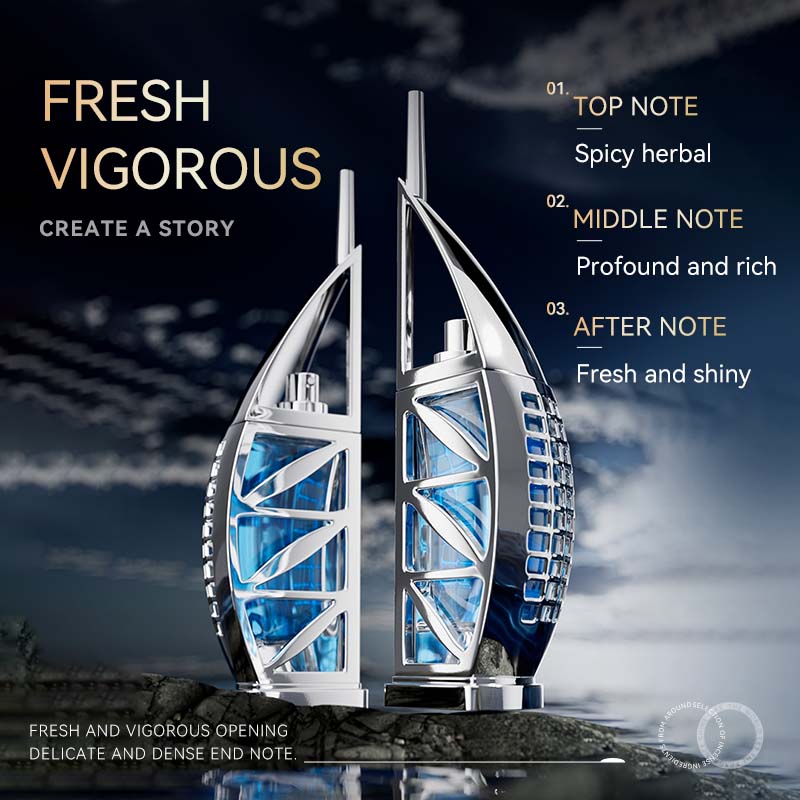 AQUAMARINE Coastal Breeze Eau De Parfum, Sail Away Luxury Scent for Him & Her, Aquatic Cologne with Citrus & Sea Salt, 24HR Long Lasting, 75ml