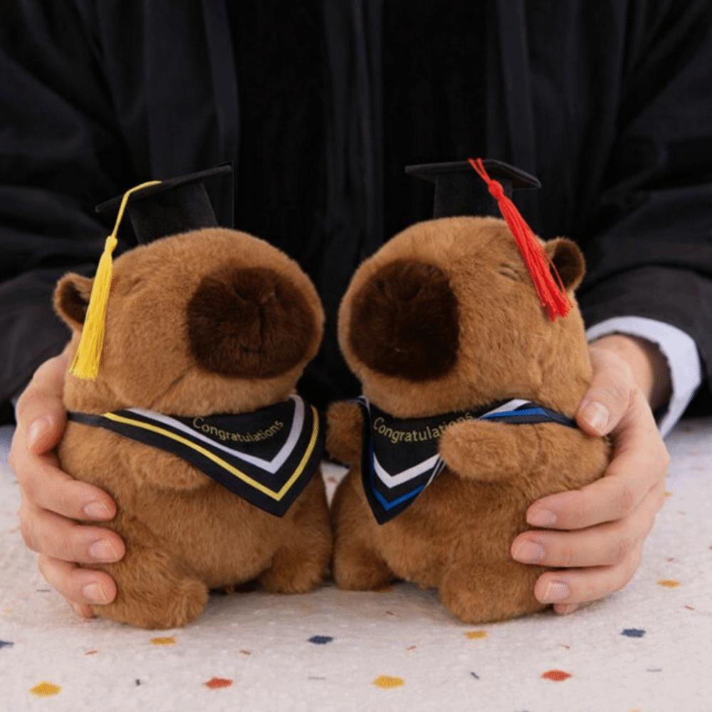 Cartoon Design Cute Stuffed Animal Soft Material Doctor Hat Capybara  Gift Giving