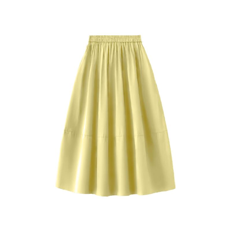 Bust Skirt Women's New Summer High Waist and Thin Ice Silk Pleated Long Skirt Small Casual Yamamoto Skirt