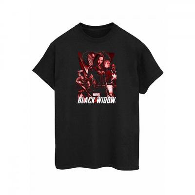 Camiseta feminina/feminina Black Widow Movie Red Group Cotton Boyfriend