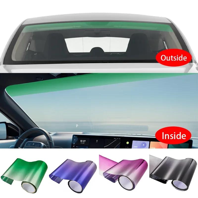 

20X150cm Car Sun Shade Tint Film For Auto Front Windshield Vinyl Sun Protection Glass Sticker Heat Insulation Windows Films Tool Gradually purple