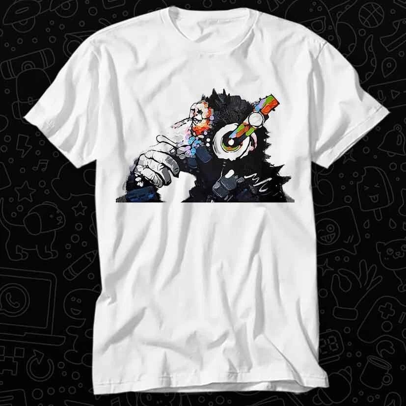 Banksy Dj Monkey Thinker With Headphones Best Seller T Shirt 469 XL