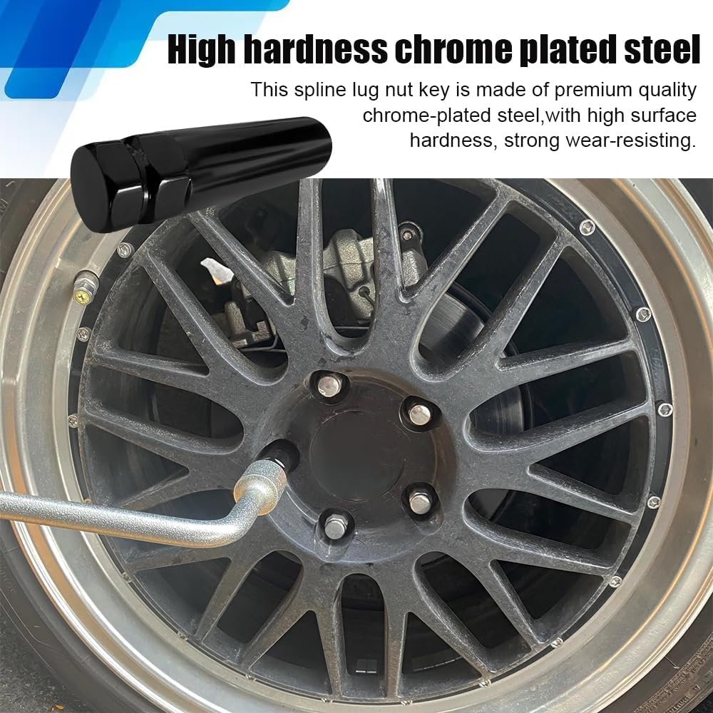 7 Spline Lug Nut Socket, Wheel Lock Key Replacement for Aftermarket 7 Spline Lug Nut, Drive Tuner Replacement Socket Key Tool Compatible with 19mm