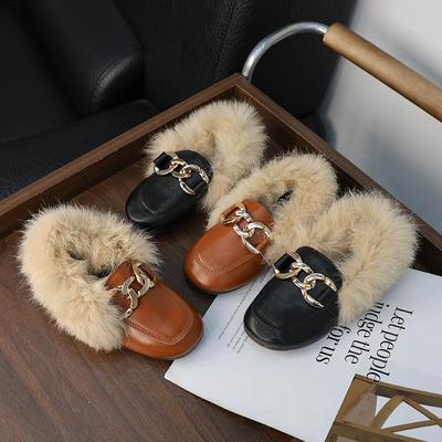 Klassische Winter-Kinderschuhe für Jungen Warm Flauschig Mädchen Baumwollschuhe Modische Flats Vielseitige Kinder Freizeitschuhe Einfach Weich