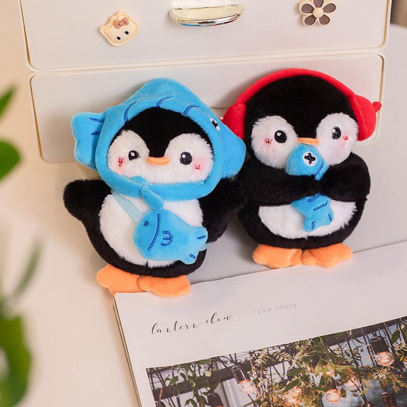 Süßer Winter-Pinguin Plüsch Schlüsselanhänger - Kleiner Rucksack Anhänger Geschenk