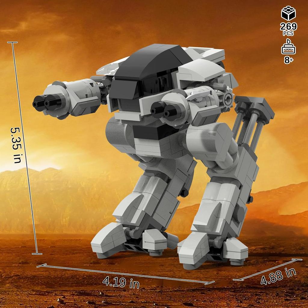 ED209 Robot Mecha Building Blocks, Warrior Robot ED-209 Enforcement Robot Combat Mech Armor Building Toy Set, 269 Pieces