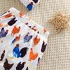 Baby Cute Alphabet Short Sleeve Cotton Bodysuit With Chick Print Pants and Hat Outfit Set