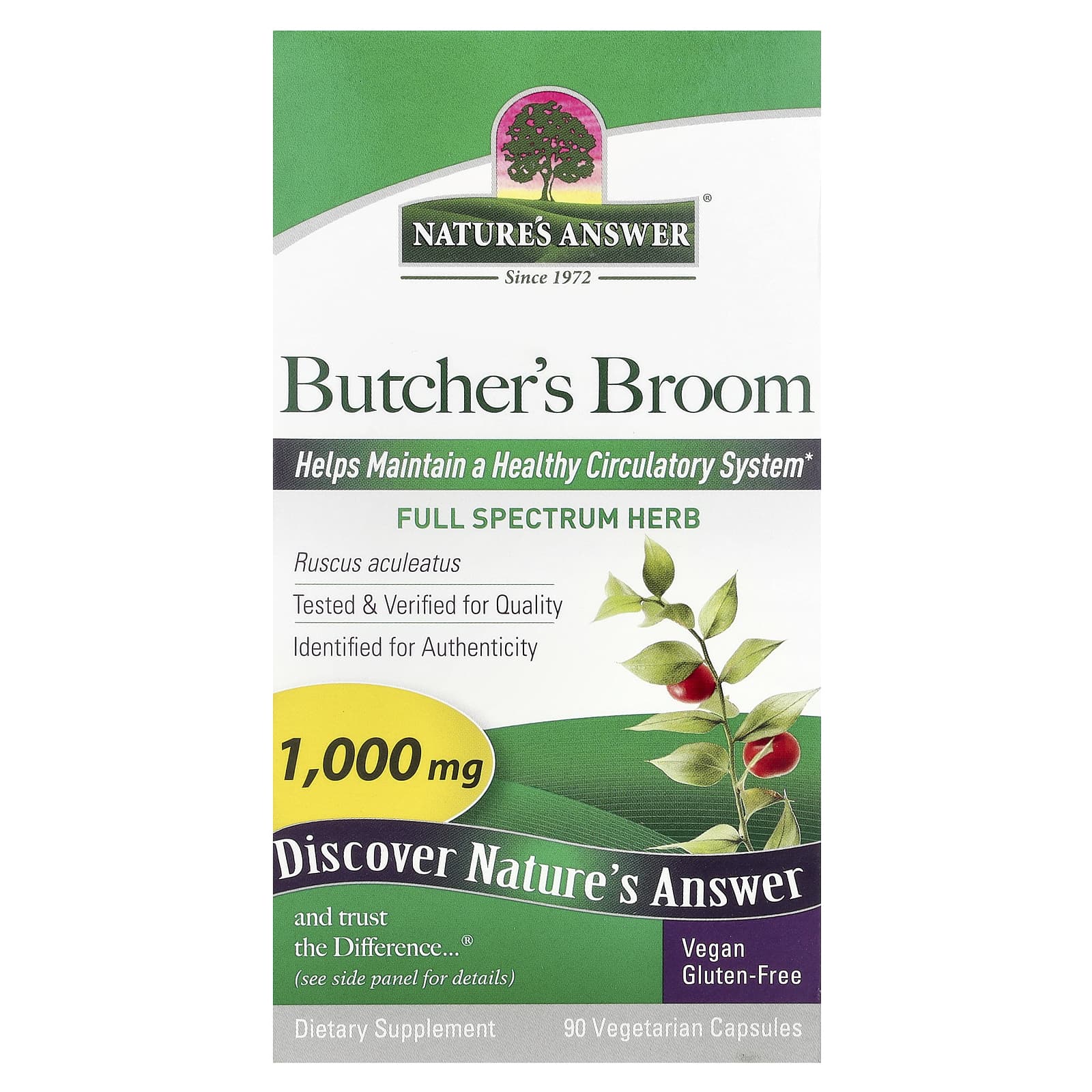 

Nature S Answer, Leafy Greens, 1,000Mg, 90 Veggie Caps (500Mg per Capsule)