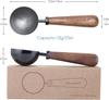 Easyworkz Retro Stainless Steel Coffee Measuring Scoop, 10g, Black Walnut Wood Handle [Gunmetal]
