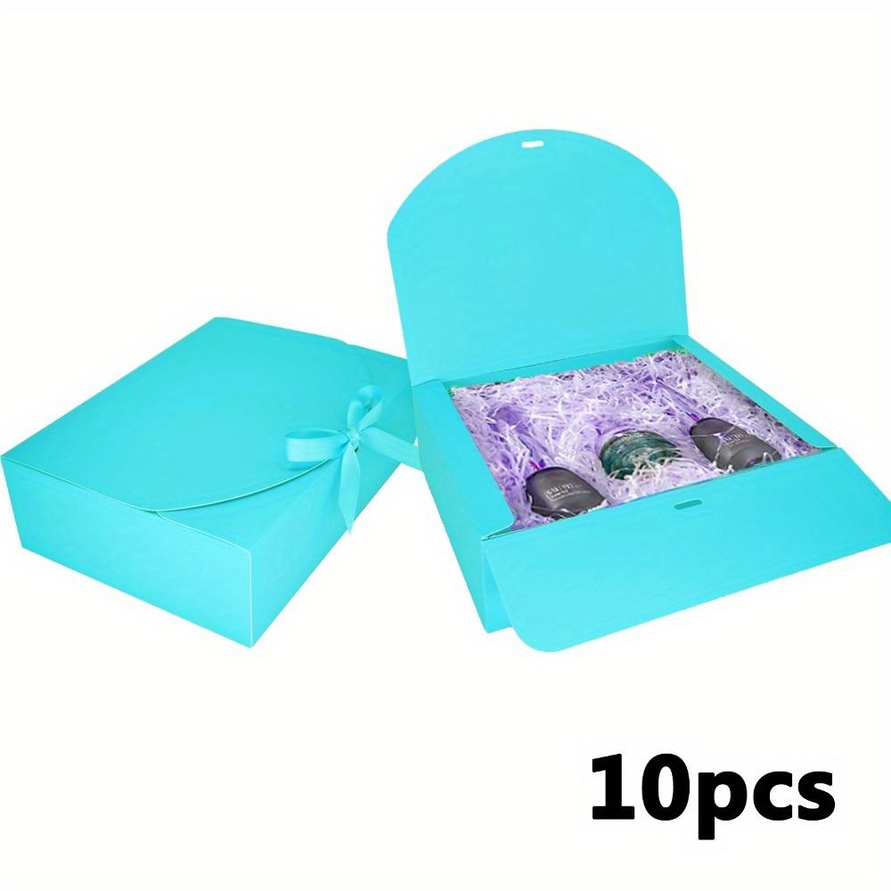 10pcs Blue Gift Boxes with Lids and Ribbons Kraft Gift Boxes Multipurpose Packaging for Elegant  DIY Crafts Wedding Favors Birthday Party Presents