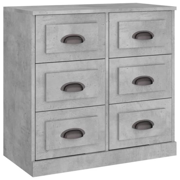 VidaXL Buffet Concrete Grey 70x35.5x67.5 Cm Engineered Wood 816436