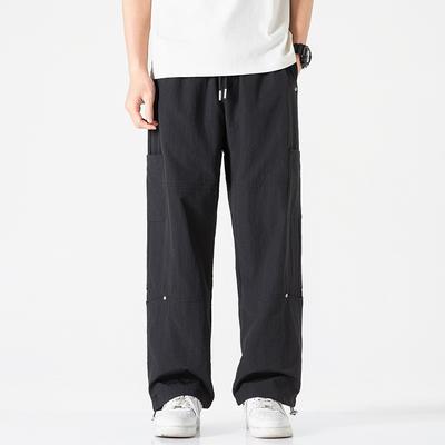 Summer New Retro Overalls Loose Wide-leg Casual Straight Trousers Trendy Pants Men's Senior Sense