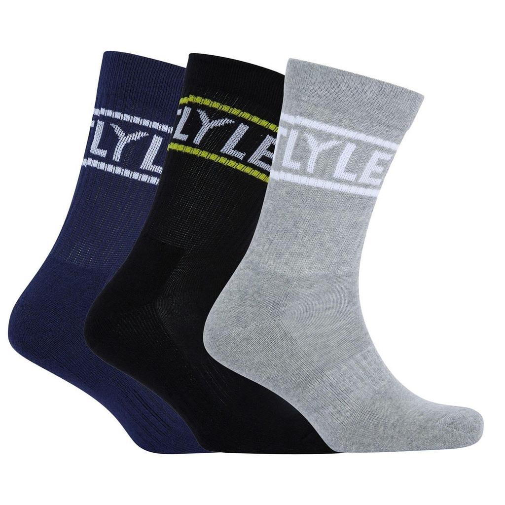 Lyle & Scott Mens Logo Sport Socks (Pack of 3)