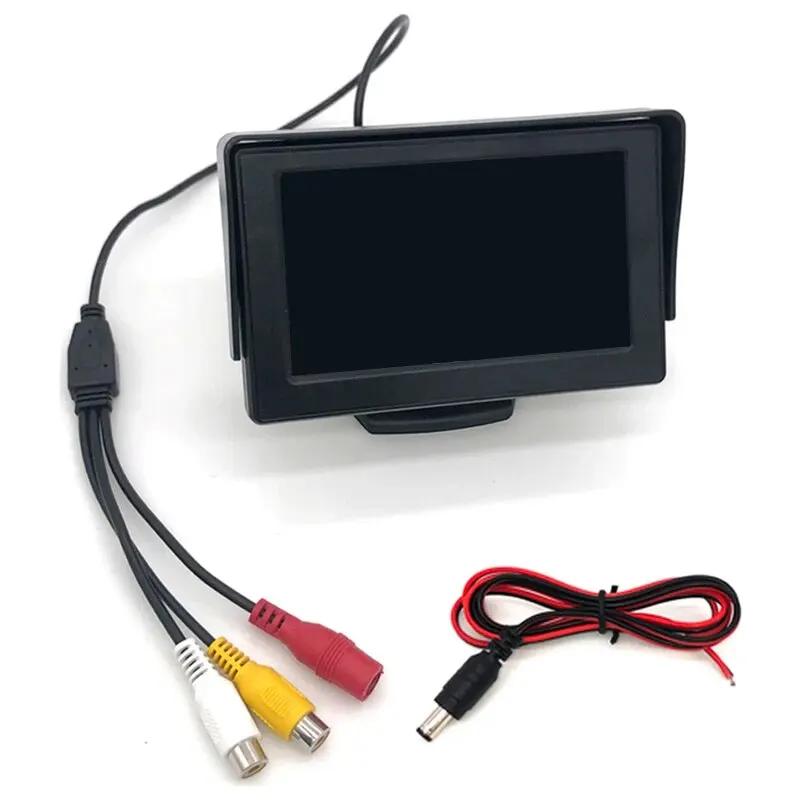 

4.3-дюймовый автомобильный дисплей, простой в установке, высокое разрешение, изображение заднего хода, универсальный дисплей машины чёрный