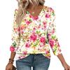 Women's Casual Tops V Neck Pull Stripe Prints Seven Sleeve Tops
