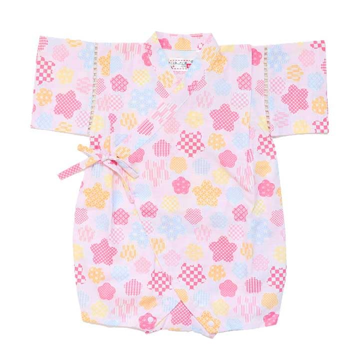 

Angelic Nina R7 Jinbei Romper for Girls Floral Small Pattern (12. (Pink), 70cm)