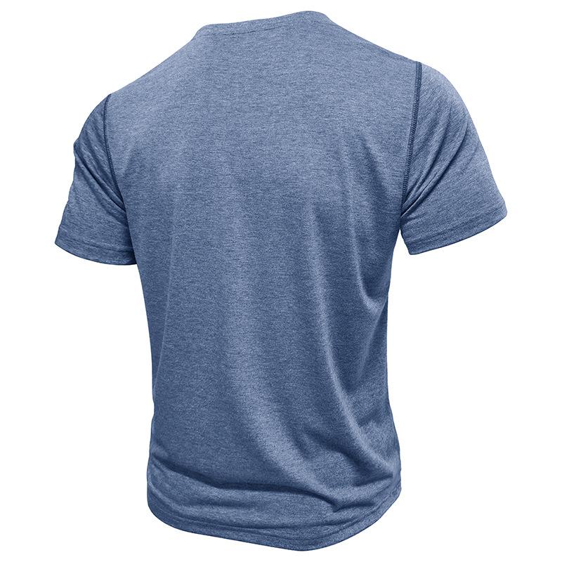 Magliette estive casual da uomo con scollo a giro, vestibilità attillata, a maniche corte, basiche, solide, da allenamento, traspiranti, sportive, traspiranti, per uomo